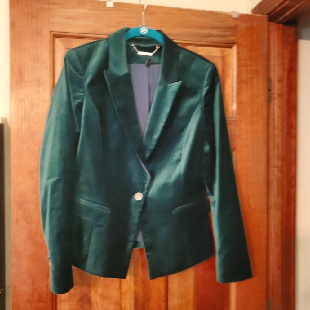 WHBM Green Velvet Jacket size 10
